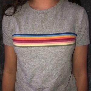 grey stripped crop top